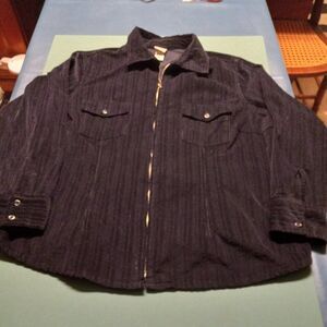 Vintage Fashion Bug? Womens 22/24 Cotton Navy Corduory Jacket Zipper Front